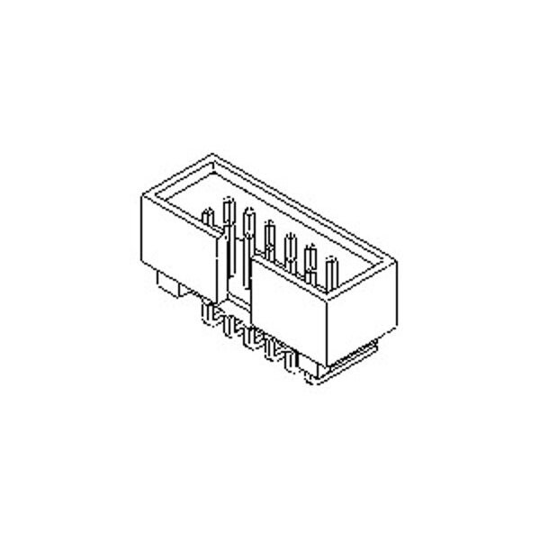 Molex Board Connector, 10 Contact(S), 2 Row(S), Male, Right Angle, 0.1 Inch Pitch, Solder Terminal, 702471052 - main